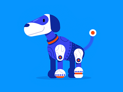 space Robodog character dog illustration mascot robot space