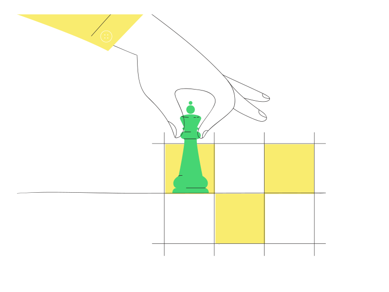 Chess chess exploration hand illustration lines outline piece style frame