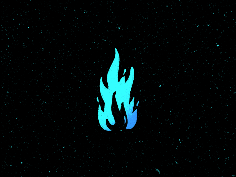 Blue fire animation blue cel fire punk sketch