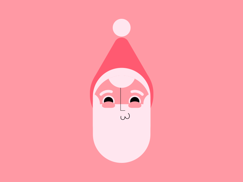 Santa swirls animation cel character christmas claus head holidays rig rotate santa vector