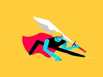 let the tasks come cape character design fight fighter illustration pose sword