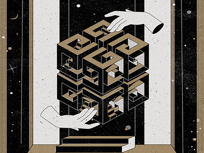 Givenchy poster alchemy cube escher givenchy hands poster stairs stars zodiac