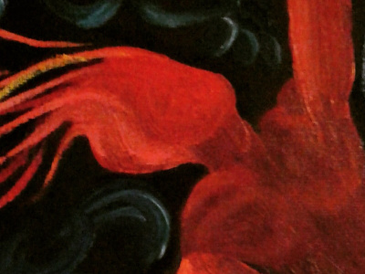 Autoportrait flame homme peinture rouge