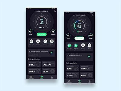 Electric bicycle machine theme design design ui