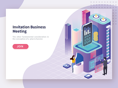 Invitation Business Meeting design illustration ui