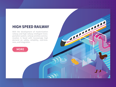 High Speed Railway design illustration ui