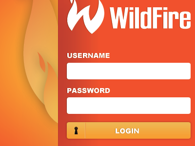 New Wildfire CMS login screen button cms fire flame login one black bear orange wildfire