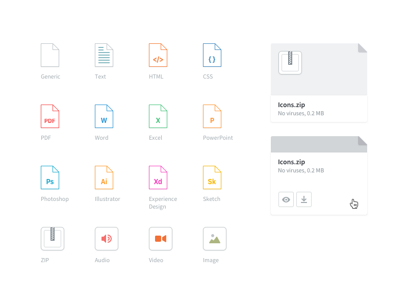 Attachment icons