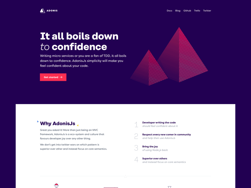 AdonisJs adonis branding landing page