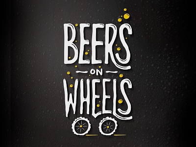 BeersOnWheels logo beer beerbike black bubble custom funky logo type typography wheels white yellow