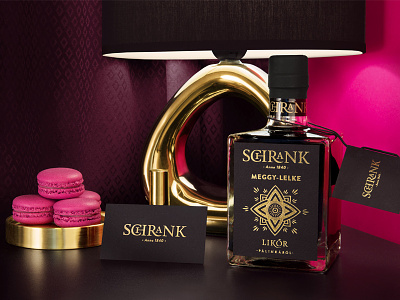 Schrank branding gold package photo shooting pink print purple