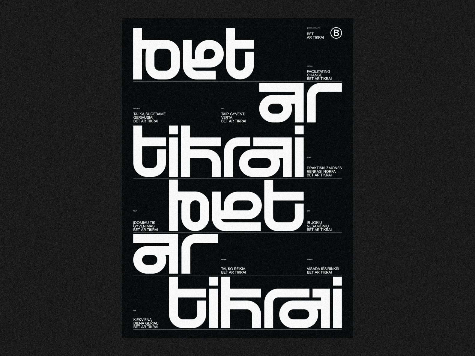 Bet ar tikrai typography poster by Mykolas Saulytis on Dribbble