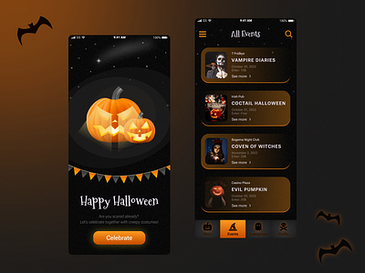 Happy Halloween app application branding design graphic design halloween illustration logo typography ui uidesigner ux uxdesigner uxuidesign vector webdesign webdesigner