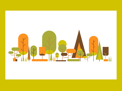 ⚘ Minimalistic llustrations ⚘ Amazing Trees colorpalette colorscheme designer graphic design ilustration ilustrator minimalist trees web website