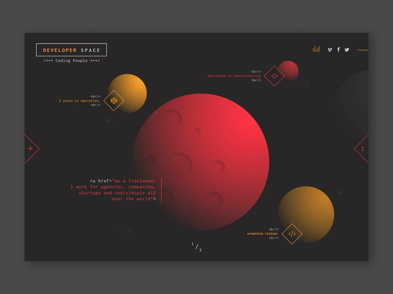Developer Homepage Animation special homepage coder interface gif concept website web ux ui space scroll motion interaction design animation