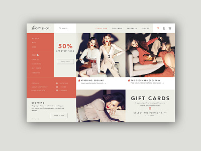 Fashion Shop Homepage ► Web Design creativedesign eccomerce fashion fashion brand graphic design graphic inspiration home page interface design layout ux design web design web design collection web development wordpress