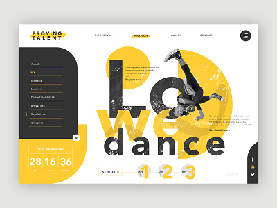 Dance Festival Homepage ➥ Web Design creativedesign dance festival dancer graphic design graphic inspiration home page interface design layout ux design web design web design collection web development wordpress