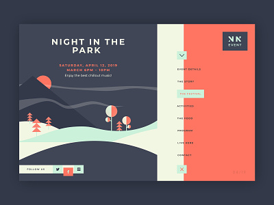 Night in the Park Event ➥ Web Design