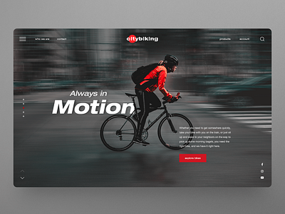 Bicycle Website UI design 3d animation app branding design graphic design icon illusatation illustration logo minimal motion graphics photoshop typography ui ux vector web website