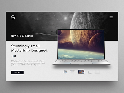 Laptop landing page UI design