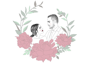 Invitación de boda draw graphic design illustration painting