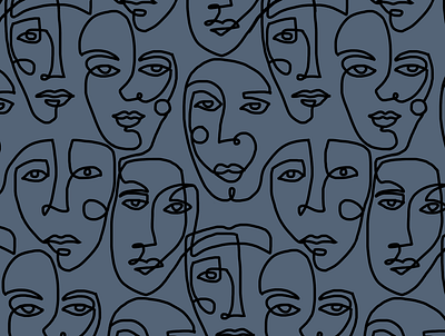Faces pattern design draw faces fashion graphic design illustration painting pattern print zara