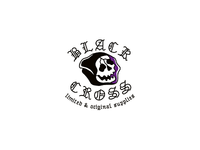 Black Cross Logo apparel blackletter brand clothing illustration lettering logo old english reaper skull tshirt typography