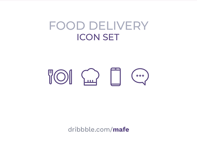 Food Delivery Icon Set