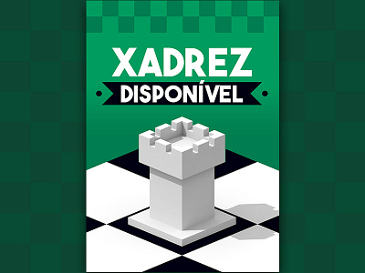 Chess - Green Poster graphic design voxel
