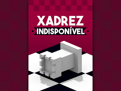 Chess - Red Poster graphic design voxel