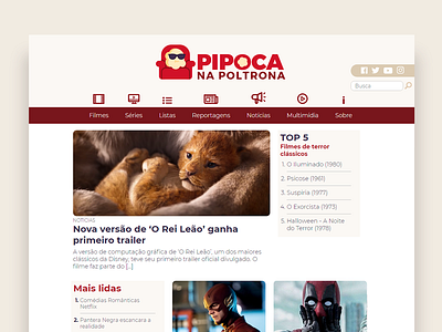 Pipoca na Poltrona - Website graphic design illustrator ui