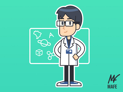 Professor character design illustration illustrator vector