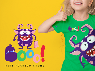 Booo Kid Fashion Store branding busniess logo cartoon logo design graphic design kids brand logo logo logo design mascot logo vector