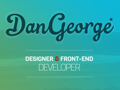 dangeorge.co screenshot blue font gradient green