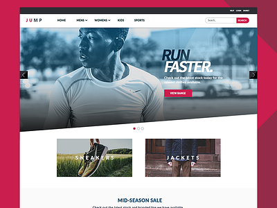 Ecommerce sport clothing store design ecommerce ux web
