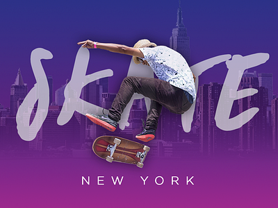 Skate - New York design new york pink purple skate