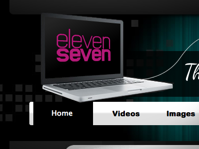 elevenseven.co.uk screenshot black future pink website