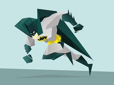 Batman batman character cubic geometric illustration poly polygon superhero