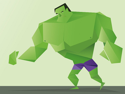 Hulk Smash character cubic hulk illustration low poly poly superhero