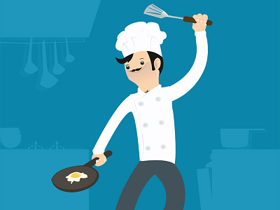 Chef blue character design chef illustration illustrator