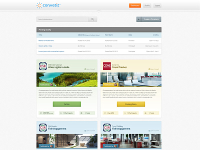 Convetit Pending Activity activity subpage webdesign website