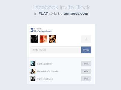 Facebook Invite Block In Flat Style block facebook flat invite