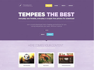 Free PSD landing page for download