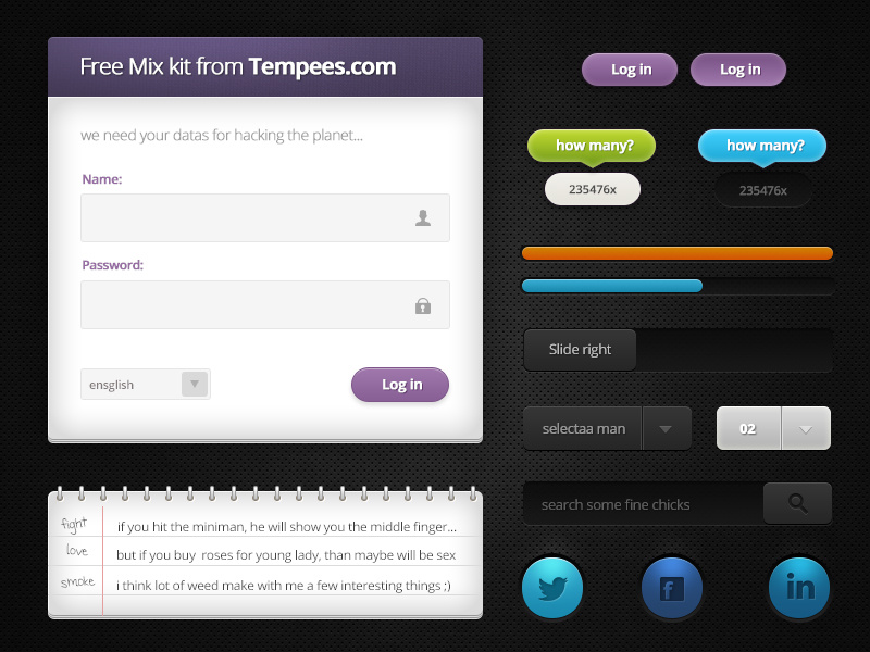 Free mix kit for download kit mix free login buttons social notes search
