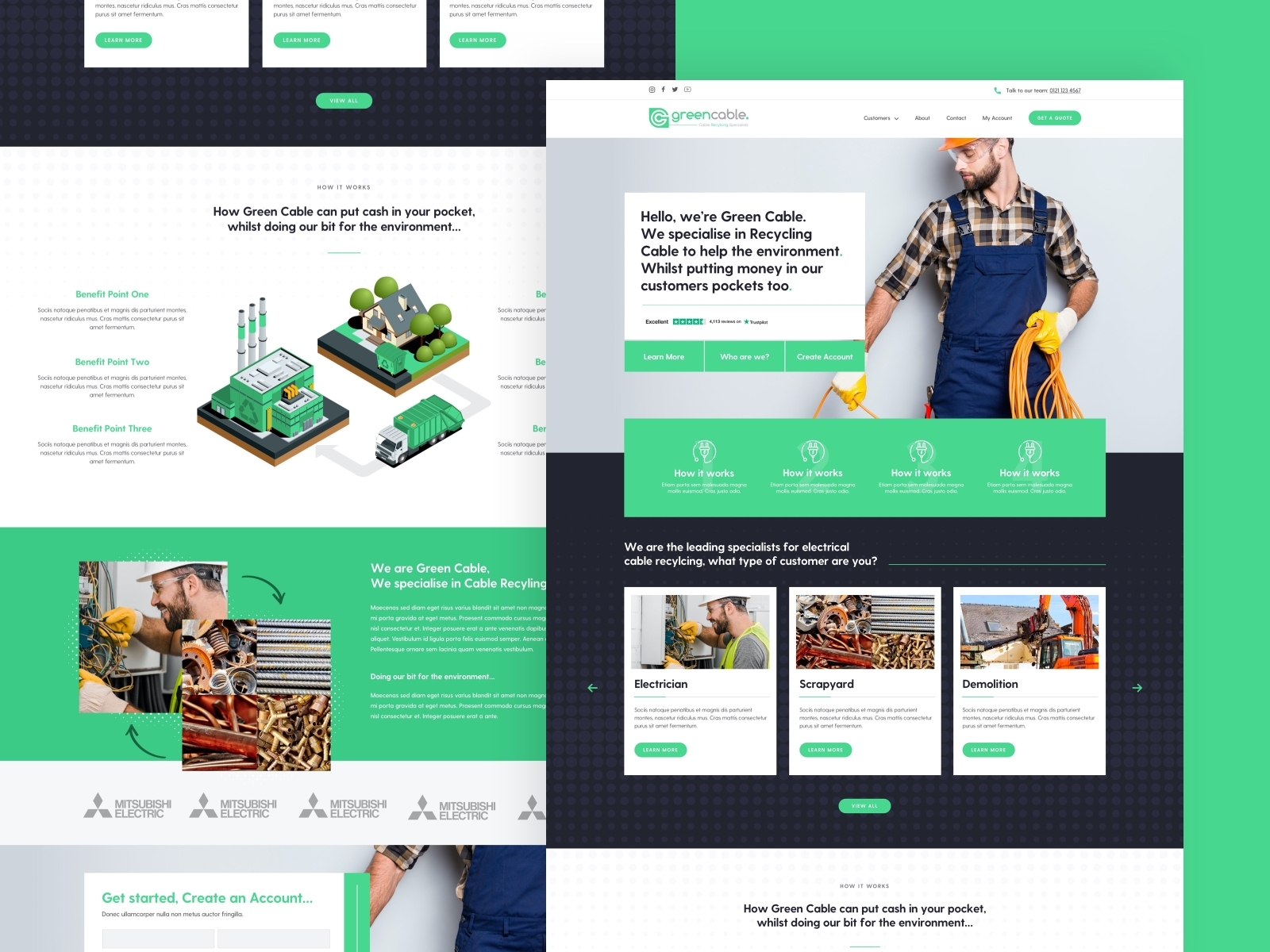 Green Cable Website Concept by sketch on Dribbble