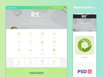 ResourceProHQ - Resource Platform branding clean graphicdesign logo minimalist mockup modern resource ui ux web website