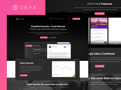 ONYX Mail Concept app branding email logo mail minimal mobile modern stealth ui ux web