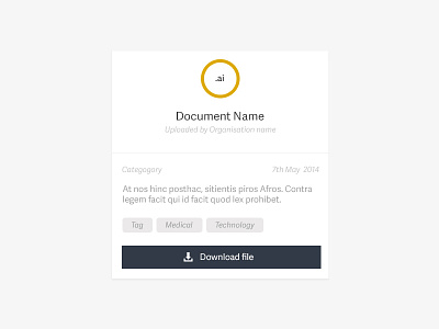 Doc card cards categories category download tag tags ui