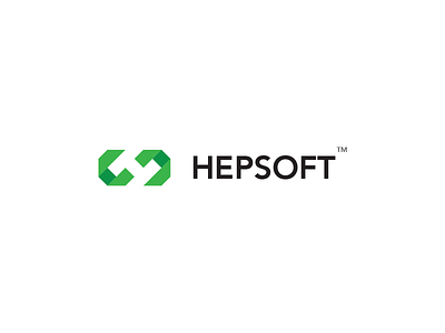 Hepsoft Logo Design branding creative logo green h h logo identity letter logo logo logo design negative space ribbon s logo