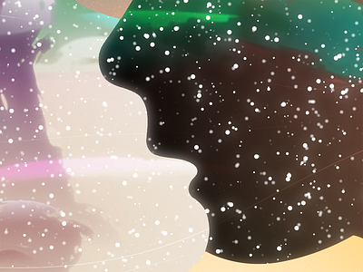 Galactic Kiss celestial couple galaxy illustration kiss love space stars